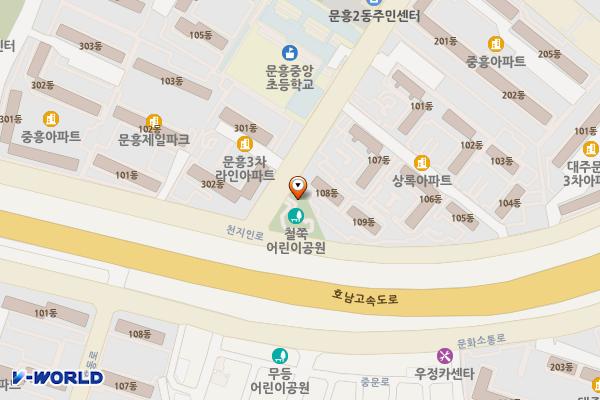 철쭉어린이공원 위치 지도 — 전남광주통합특별시 북구 문산로 4 (문흥동)