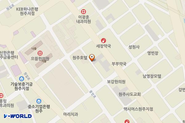 원주 중앙동 주차장 위치 지도 — 강원특별자치도 원주시 평원로 55