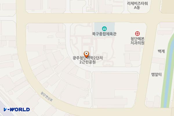 양산체육공원 위치 지도 — 전남광주통합특별시 북구 첨단연신로29번길 23(연제동)
