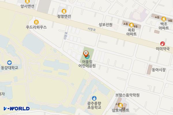 어울림어린이공원 위치 지도 — 전남광주통합특별시 북구 서방로148번길 18 (두암동)