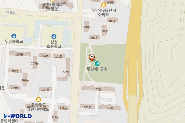 두암제1근린공원 위치 지도 — 전남광주통합특별시 북구 삼정로 36 (두암동)