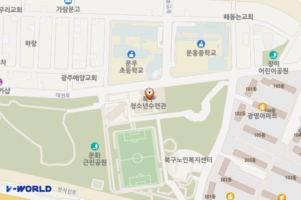 문화근린(상)공원 위치 지도 — 전남광주통합특별시 북구 대천로 86(문흥동)