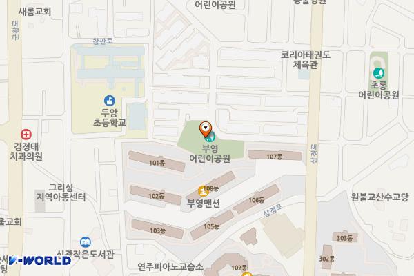 부영어린이공원 위치 지도 — 전남광주통합특별시 북구 삼정로 71-1 (두암동)