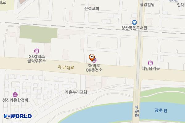 ㈜바로OK 충전소 위치 지도 — 전남광주통합특별시 북구 하남대로 763(운암동)