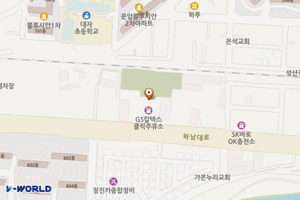지에스칼텍스㈜ 클릭주유소 위치 지도 — 전남광주통합특별시 북구 하남대로 743(운암동)