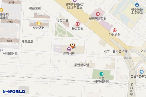 운암시장 위치 지도 — 전남광주통합특별시 북구 대자로 87(운암동)