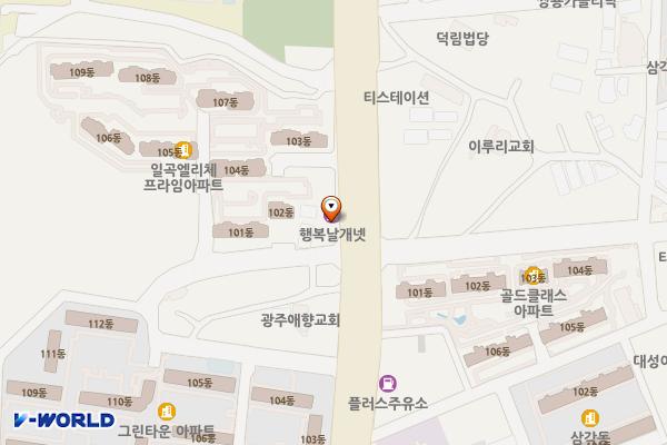 (주)오림이사 삼각그린주유소 위치 지도 — 전남광주통합특별시 북구 설죽로 421(삼각동)