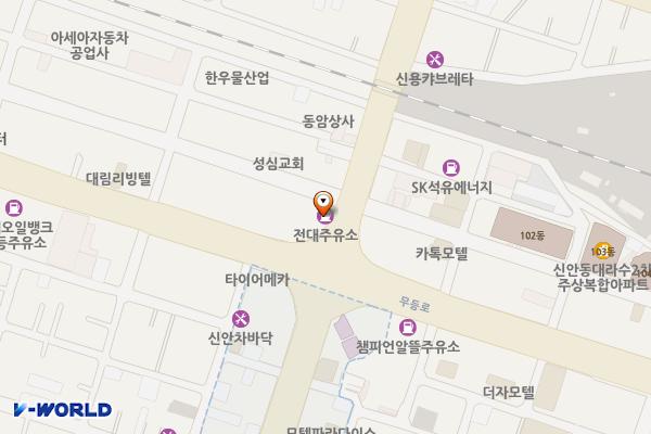 전대주유소 위치 지도 — 전남광주통합특별시 북구 무등로 165(신안동)