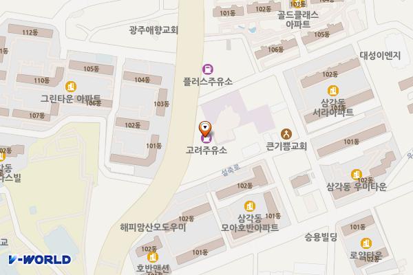 에스케이에너지㈜ 위치 지도 — 전남광주통합특별시 북구 설죽로 398(삼각동)