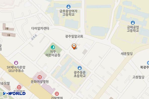 엠마우스복지관 위치 지도 — 전남광주통합특별시 북구 북문대로20번길 38(운암동)