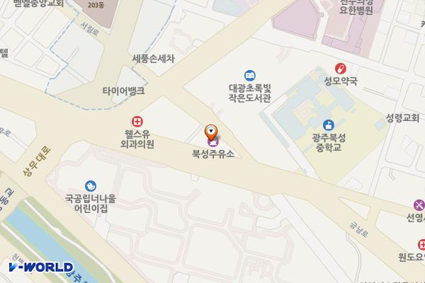 북성주유소 위치 지도 — 전남광주통합특별시 북구 금남로 49(임동)