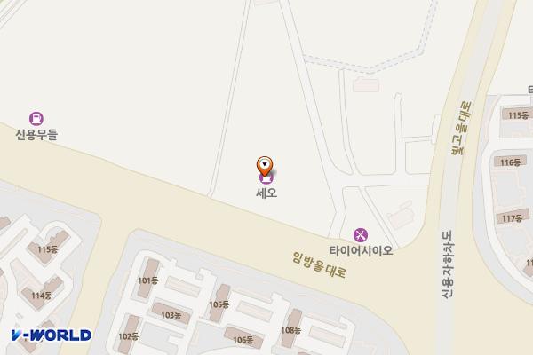 세오㈜직영 미래주유소 위치 지도 — 전남광주통합특별시 북구 임방울대로 979(신용동)
