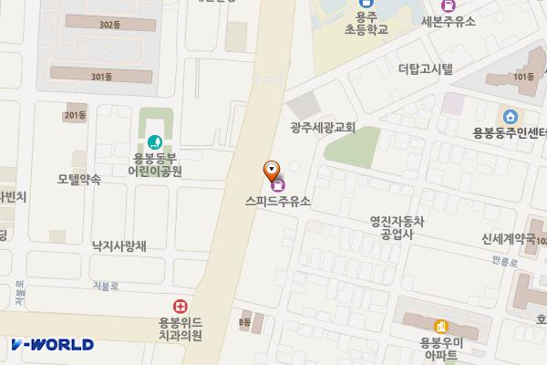 스피드주유소 위치 지도 — 전남광주통합특별시 북구 설죽로 226(용봉동)