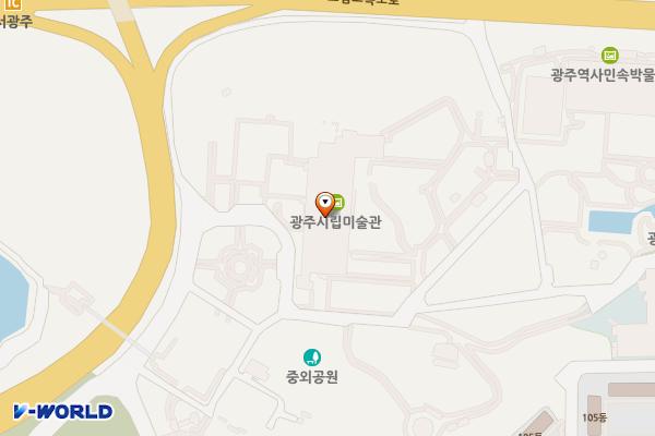 시립미술관(3 1 탑) 위치 지도 — 전남광주통합특별시 북구 하서로 52(운암동)