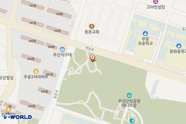 우산수영장 위치 지도 — 전남광주통합특별시 북구 중문로 지하62, 건강복지타운 우산수영장 (우산동)