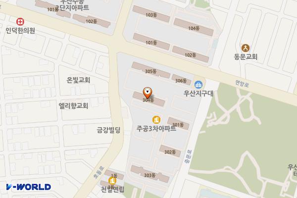 우산종합사회복지관 위치 지도 — 전남광주통합특별시 북구 중문로 55(우산동)