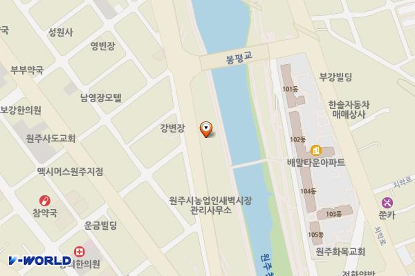 새벽시장 주차장 위치 지도 — 강원특별자치도 원주시 평원동 54