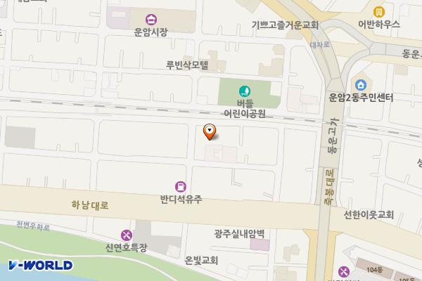 반디가스앤오일㈜ 위치 지도 — 전남광주통합특별시 북구 운신남길 146(운암동)