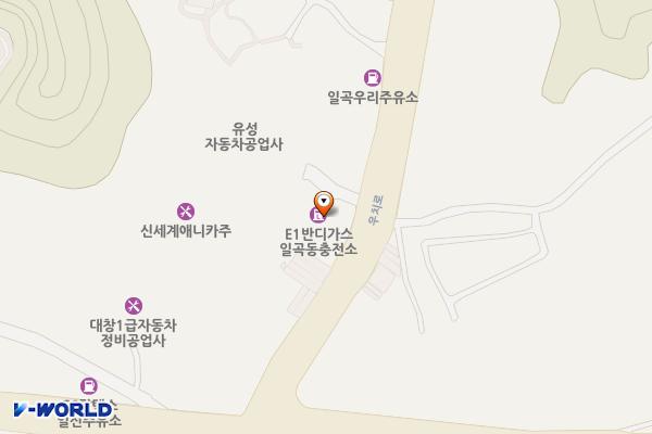 반디이원충전소(일곡점) 위치 지도 — 전남광주통합특별시 북구 우치로 585(일곡동)