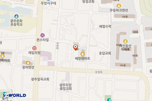북구노인종합복지회관 위치 지도 — 전남광주통합특별시 북구 군왕로 130번길 30(두암동)