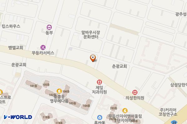 말바우시장 제2주차장 위치 지도 — 전남광주통합특별시 북구 서방로 61