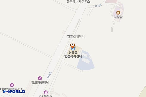 건국동 행정복지센터 위치 지도 — 전남광주통합특별시 북구 본촌마을길 25(본촌동)