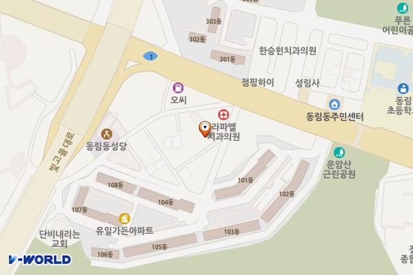 동림동 행정복지센터 위치 지도 — 전남광주통합특별시 북구 북문대로 247번길 12-2(동림동)