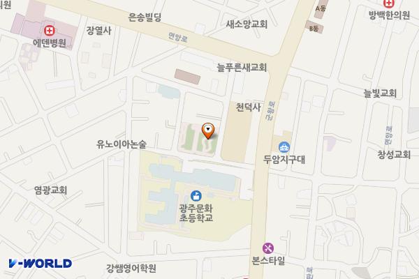두암2동 행정복지센터 위치 지도 — 전남광주통합특별시 북구 면앙로192번길 22(두암동)