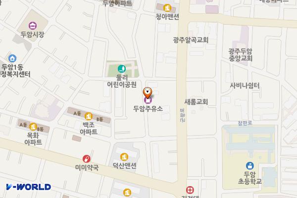 두암주유소 위치 지도 — 전남광주통합특별시 북구 군왕로 103(두암동)