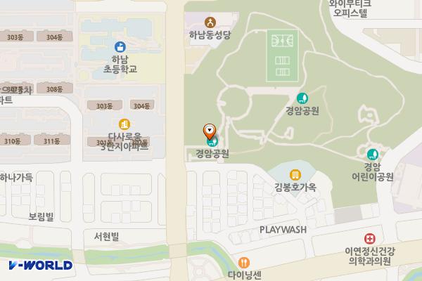 경암공원3 위치 지도 — 전남광주통합특별시 광산구 하남대로54번안길 133 (하남동)