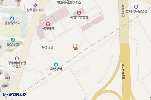 극락강역 위치 지도 — 전남광주통합특별시 광산구 목련로 310-23 (신가동)