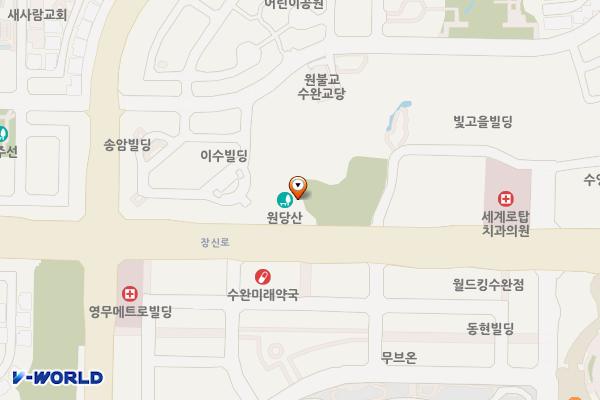 원당산공원 위치 지도 — 전남광주통합특별시 광산구 장덕로96번길 15 (장덕동)