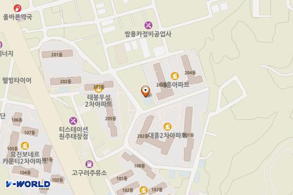 태장2동 공영주차장 위치 지도 — 강원특별자치도 원주시 흥양로18번길 35