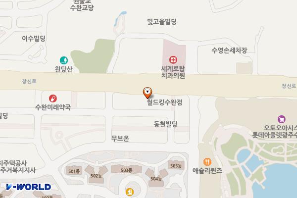 중앙프라자 위치 지도 — 전남광주통합특별시 광산구 장신로 72 (장덕동)