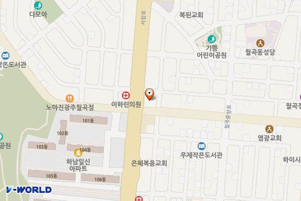 하남농협본점 위치 지도 — 전남광주통합특별시 광산구 사암로 280 (월곡동)