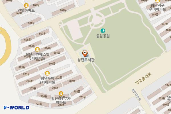 첨단도서관 위치 지도 — 전남광주통합특별시 광산구 임방울대로 673-12 (월계동)
