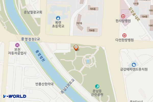 광산구더불어락노인복지관 위치 지도 — 전남광주통합특별시 광산구 목련로 156 (운남동)