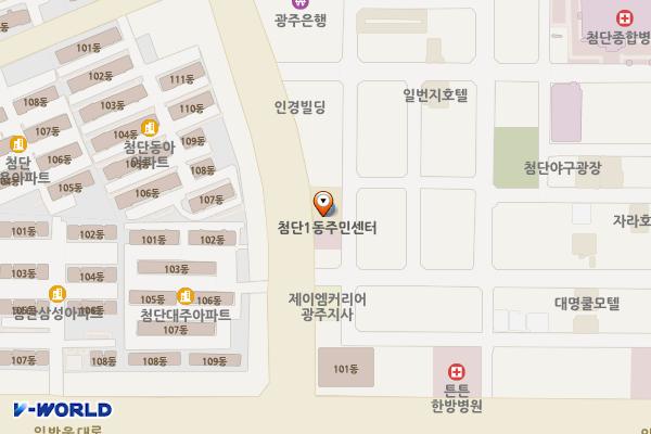 첨단1동행정복지센터 위치 지도 — 전남광주통합특별시 광산구 첨단중앙로 160 (쌍암동)