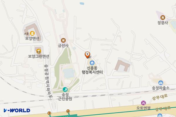 신흥동행정복지센터 위치 지도 — 전남광주통합특별시 광산구 신흥동안길 9 (신촌동)