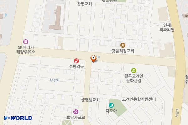 고려인센터 위치 지도 — 전남광주통합특별시 광산구 목련로 78 (월곡동)