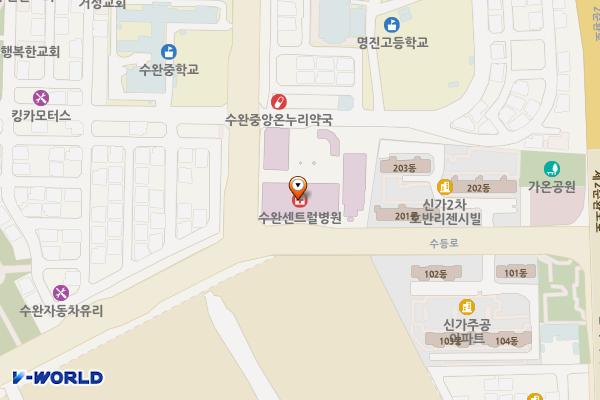 수완센트럴병원 위치 지도 — 전남광주통합특별시 광산구 수완로 6