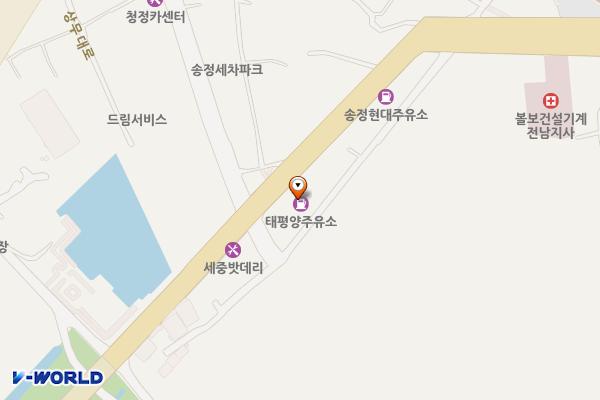태평양주유소 위치 지도 — 전남광주통합특별시 광산구 송도로 92 (황룡동)