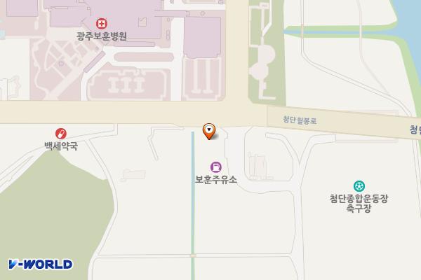 반디이원 첨단점 위치 지도 — 전남광주통합특별시 광산구 첨단월봉로 114(산월동)