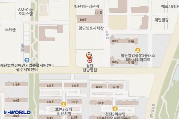 첨단프라자(종합상가) 위치 지도 — 전남광주통합특별시 광산구 월계로 217(쌍암동)