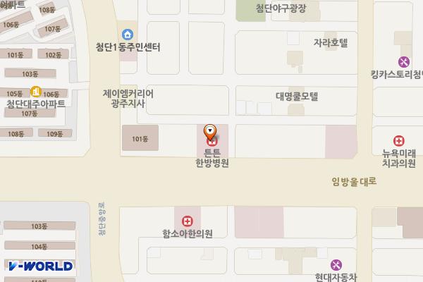 쌍둥이빌딩 위치 지도 — 전남광주통합특별시 광산구 임방울대로 779 (쌍암동)