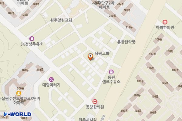 명륜동 쌈지주차장 위치 지도 — 강원특별자치도 원주시 명륜동 819-12