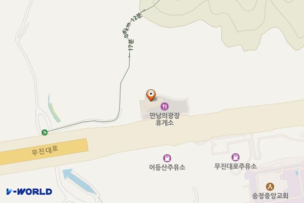 만남의광장 휴게소 위치 지도 — 전남광주통합특별시 광산구 무진대로 67 (소촌동)