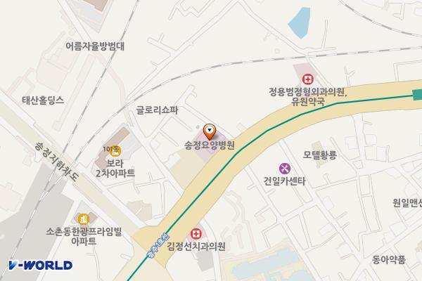 송정요양병원 위치 지도 — 전남광주통합특별시 광산구 상무대로 271 (소촌동)
