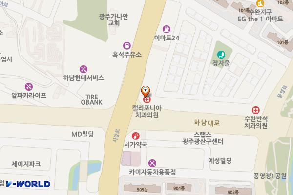 디와이빌딩 위치 지도 — 전남광주통합특별시 광산구 하남대로 135 (흑석동)