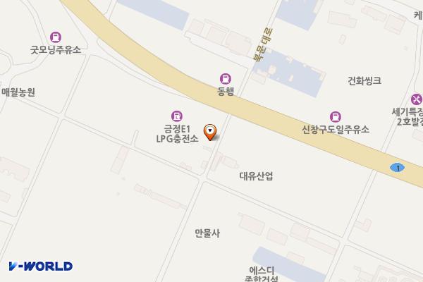 LPG금정충전소 위치 지도 — 전남광주통합특별시 광산구 북문대로 365 (신창동)